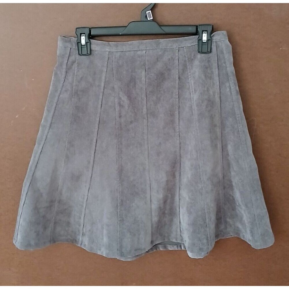 Christopher & Banks Corduroy Pinwheel Skirt Women's Size 4 Modest Casual Gray